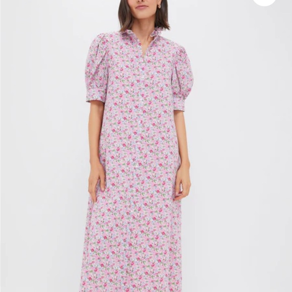 Tuckernuck Pink Floral Louisa Midi Dress - Picture 2 of 2